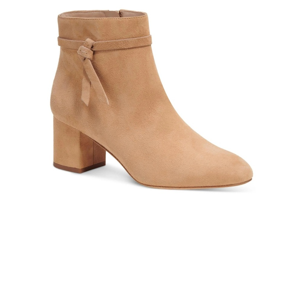 Kate Spade New York‎ Womens Knott Suede Side Bow Booties-Light Fawn